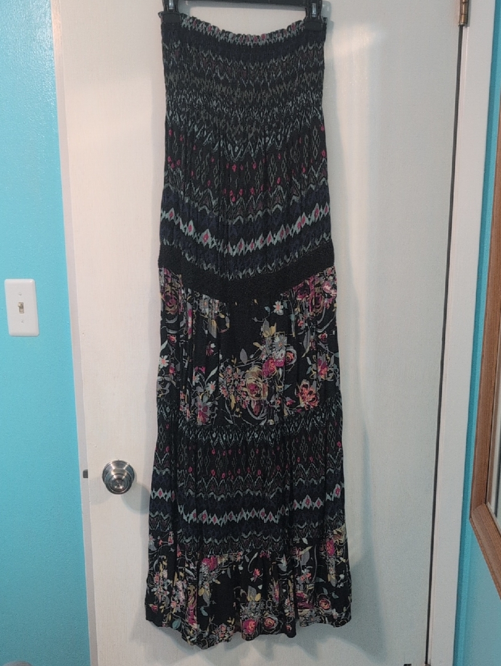 Strapless Boho Maxi Dress